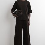 Corduroy Round-Neck Top Brown