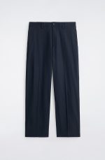 Cotton Straight Trousers Navy - Image 4