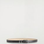 Cross Embossed Cow Leather Belt Black