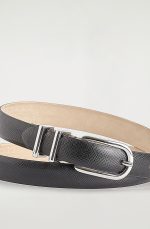 Cross Embossed Cow Leather Belt Black - Image 3