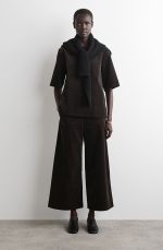 Corduroy Wide-Leg Pants Brown