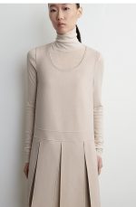 Sleeveless Dress Beige - Image 2