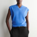 Merino V-Neck Vest Blue