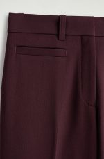 Wool Straight Pants Burgundy - Image 4