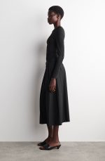 Cotton Pleated Pants Black - Image 2