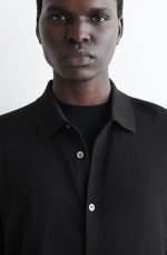 Wool Collared Shirt Black - Image 3