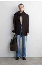 Triangular Wool Scarf Dark Brown