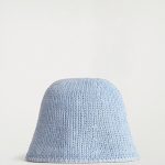 Hollow Knitted Fisherman Hat Light Blue