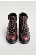 Grained Leather Trim Hiking Boots Brown - Image 3