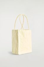 Drawstring Pleated Tote Bag Yellow - Image 4