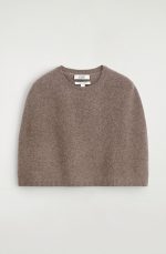 Standard Fit Round-neck Cashmere Cape Cloak Taupe