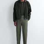 Cotton Straight Pants Khaki
