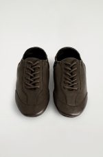 Ballet Leather Lace-up Sneakers Dark Brown