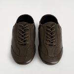 Ballet Leather Lace-up Sneakers Dark Brown