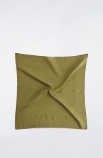 Mulberry Silk Square Scarf Olive Green - Image 3