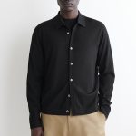 Wool Collared Shirt Black