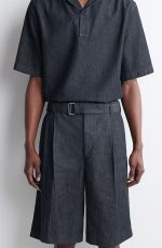 Denim Wide-Leg Shorts Blue - Image 2