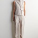 Linen Pleated Trousers Beige