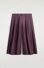 Cotton Pleated Pants Burgundy - Image 4