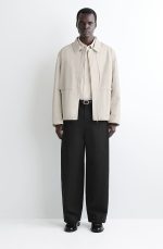 Cotton Wide-Leg Trousers Black