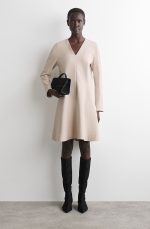 V-Neck Dress Beige
