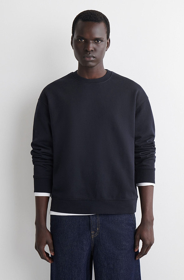 O1CN01aJ9Da11u7vwhYbaqz_!!4611686018427380567-0-item_pic Cotton Round-Neck Shirt Navy - Image 1