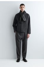 Double-sided Wool Blend Scarf Gray - Image 3