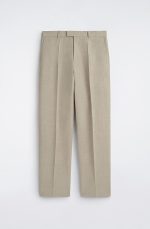 Linen Straight Pants Beige - Image 4