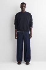 Cotton Round-Neck Shirt Navy - Image 2