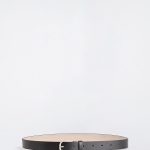 Curved Buckle Cow Leather Belt Black