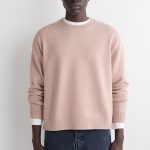 Loose-fitting Cotton Crew-neck Knitwear Pink