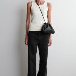 Drawstring Leather Soft Bucket Bag Black