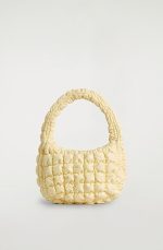 Quilted One-shoulder Mini Cloud Bag Light Yellow