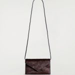 Leather Crossbody Mobile Phone Bag Dark Brown