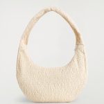 Pleated Decorative Shoulder Bag Off-white