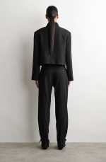 Linen Straight Trousers Black - Image 3