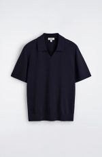 Wool Slim Polo Navy - Image 4