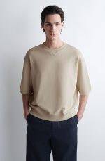 Round-Neck Shirt Beige