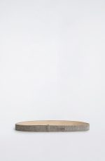 Crocodile Pattern Embossed Buckle-free Belt Gray - Image 3