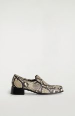 Square-toe Low-heel Loafers Beige - Image 4