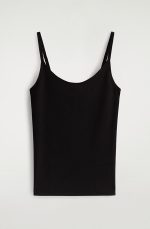 Knitted Slim Camisole Black - Image 4