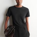 Linen Round-Neck T-Shirt Black