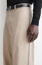 Cotton Straight Pants Beige - Image 3