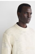 Wool Round-Neck Sweater Cream - Image 3