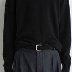 Square Buckle Cow Leather Belt Black