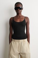 Knitted Slim Camisole Black