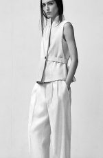 Linen Pleated Trousers Beige - Image 2