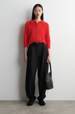 Knitted Polo-Collar Sweater Red - Image 2