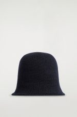 Knitted Textured Fisherman Hat Navy Blue - Image 4