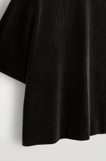 Corduroy Round-Neck Top Brown - Image 4